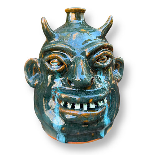 Marvin Bailey 10" Blue Devil Crying Eyes Face Jug DP5985